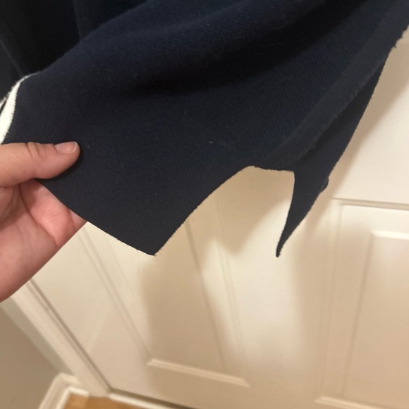 Athleta Navy Blue Streetwise Sweater with White Stripe SMALL - Picture 7 of 8